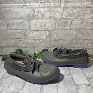 JBU Weather Ready‎ Ankle Boots Gray and Purple Tie Up Women’s 6.5 M